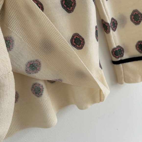 J. Crew Cream Sweater with Black and Red Pattern - Picture 8 of 10